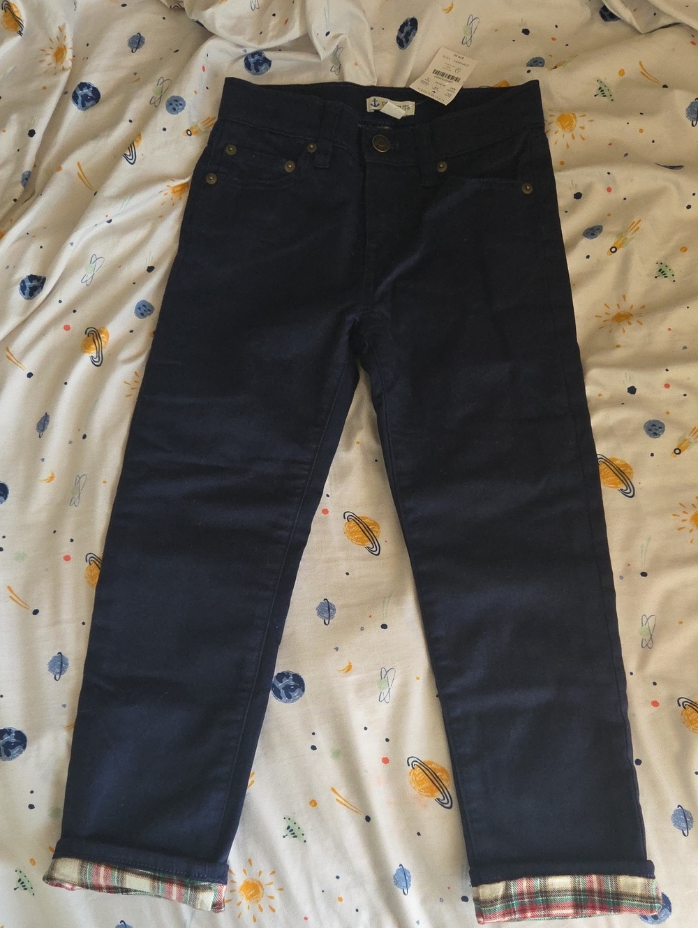 J. Crew Factory Boy's Lined Chino's Navy SZ 6